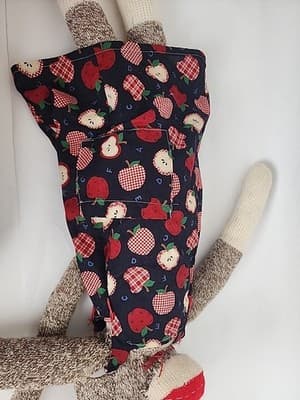 Vintage 1998 Sock Monkey second smile on butt Apple apron Hat 24" - Thumbnail 14