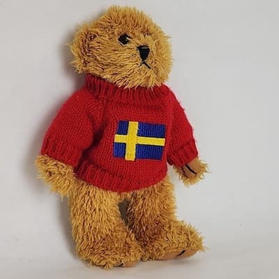 SKOGSTOKIG souvenirer with Sweden FlagRed SweaterTeddy - Thumbnail 2
