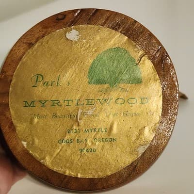 Vintage Authentic Oregon Myrtlewood 5" Round Candy Dish Natural Color Grain - Thumbnail 12