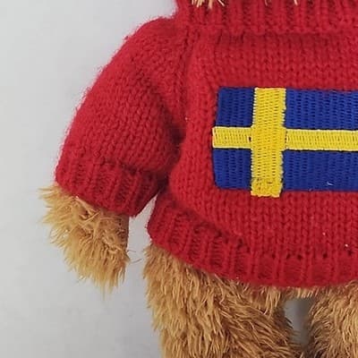 SKOGSTOKIG souvenirer with Sweden FlagRed SweaterTeddy - Thumbnail 11