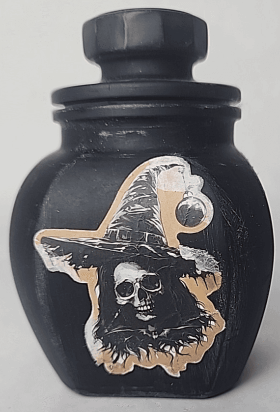Scorpion Sting Apothecary Jar Handcrafted Black Aged Style Label - Thumbnail 5