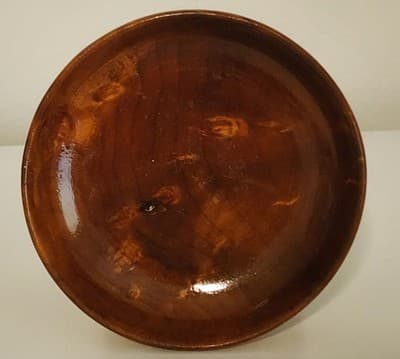 Vintage Authentic Oregon Myrtlewood 5" Round Candy Dish Natural Color Grain - Thumbnail 8