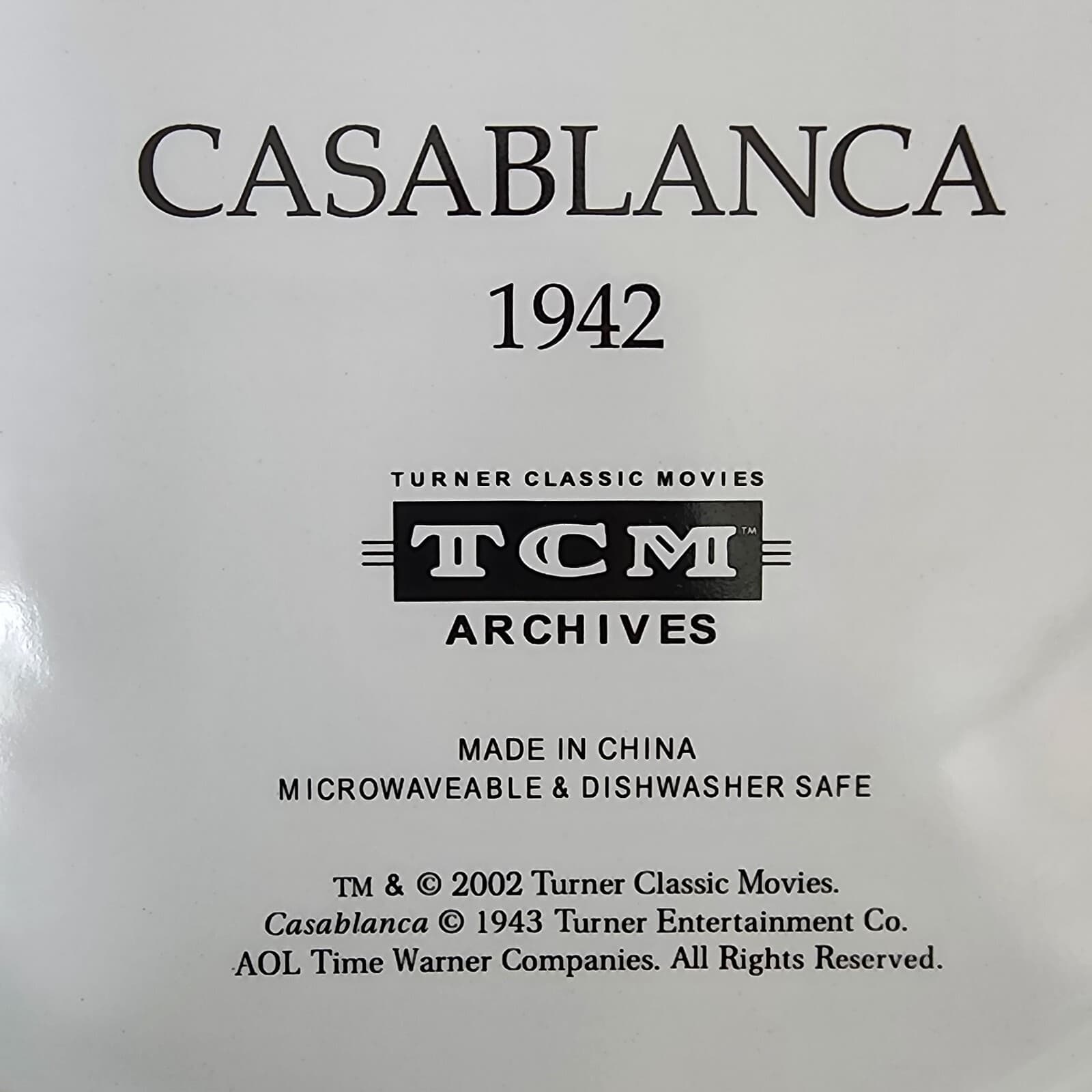 Pottery Barn Collectible Plates Casablanca Cinema Poster Warner Bros. Bogart - Thumbnail 8