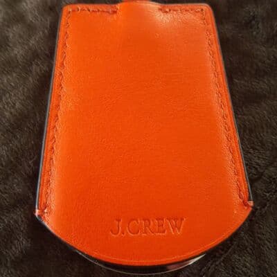 Orange SMILE Mirror by J. CREW Pocketbook Charm Tags Gold Lettering - Thumbnail 3