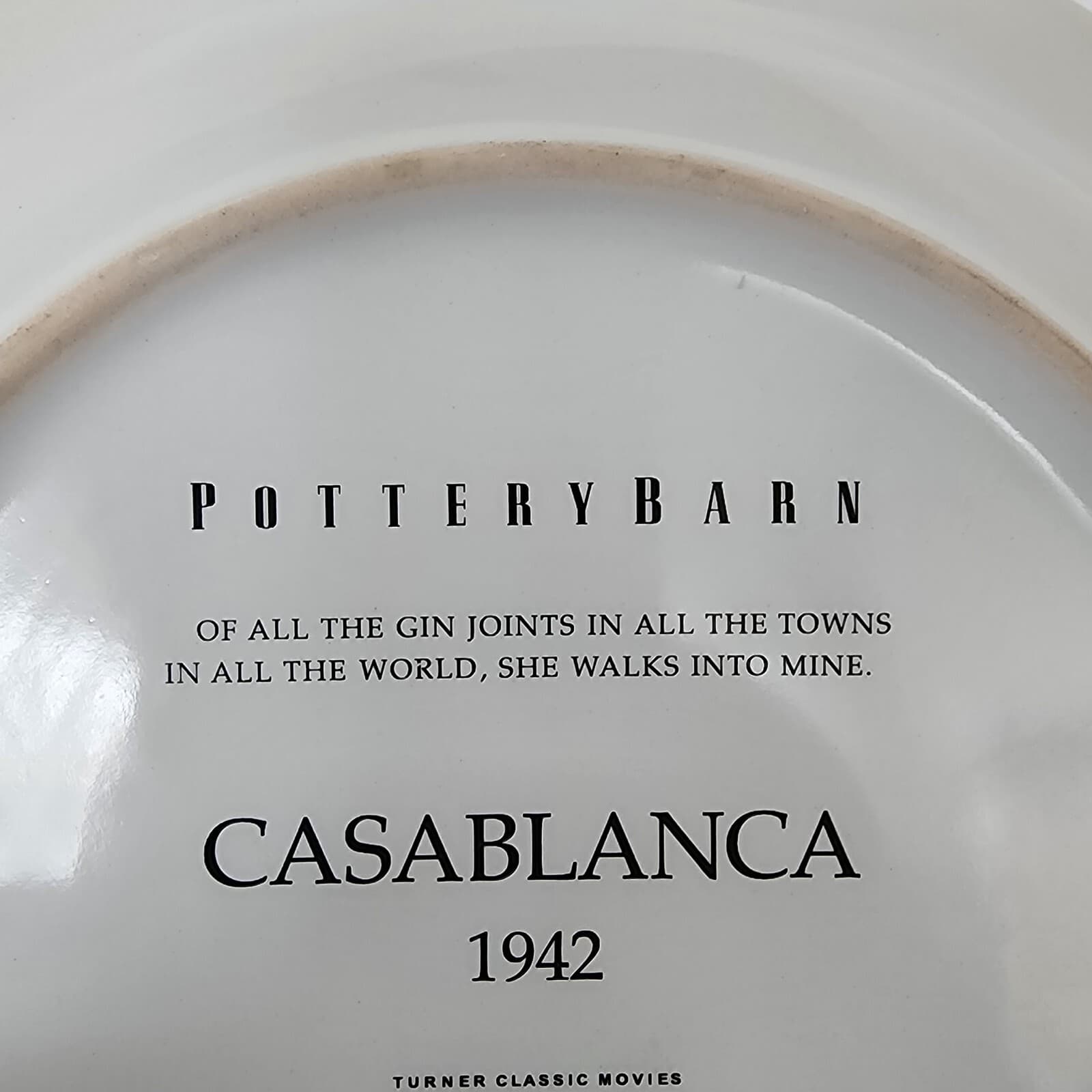 Pottery Barn Collectible Plates Casablanca Cinema Poster Warner Bros. Bogart - Thumbnail 7