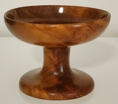 Vintage Authentic Oregon Myrtlewood 5" Round Candy Dish Natural Color Grain - Thumbnail 5