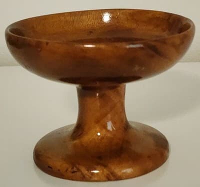 Vintage Authentic Oregon Myrtlewood 5" Round Candy Dish Natural Color Grain - Thumbnail 6