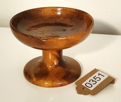 Vintage Authentic Oregon Myrtlewood 5" Round Candy Dish Natural Color Grain