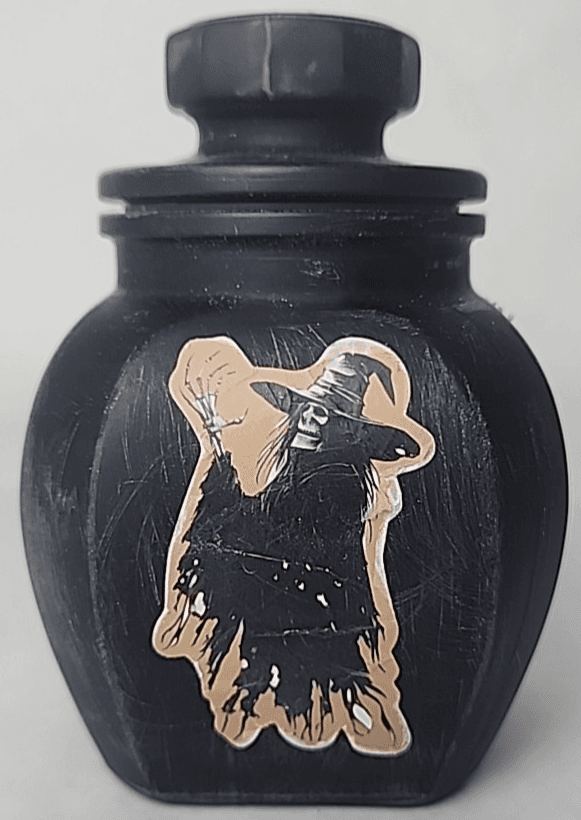 Scorpion Sting Apothecary Jar Handcrafted Black Aged Style Label - Thumbnail 3