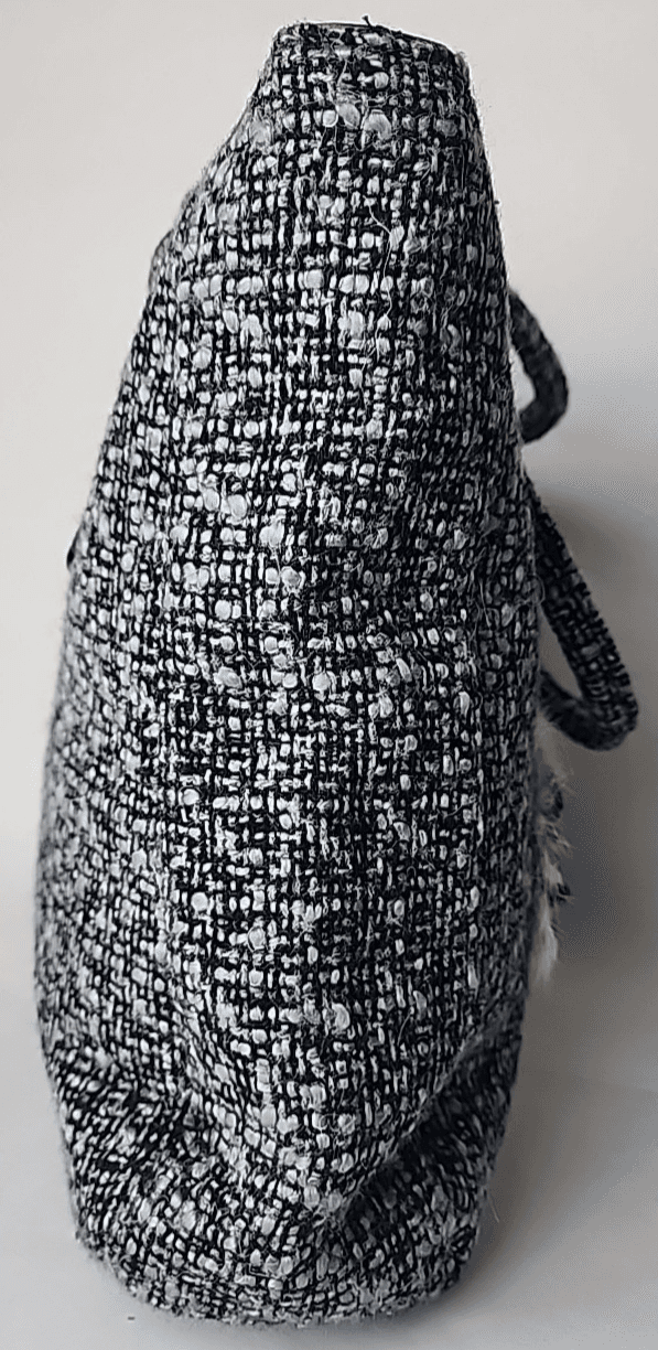 Tweed Tote Feathers Beads Sequence Gems Black Trim 2006 - Thumbnail 3