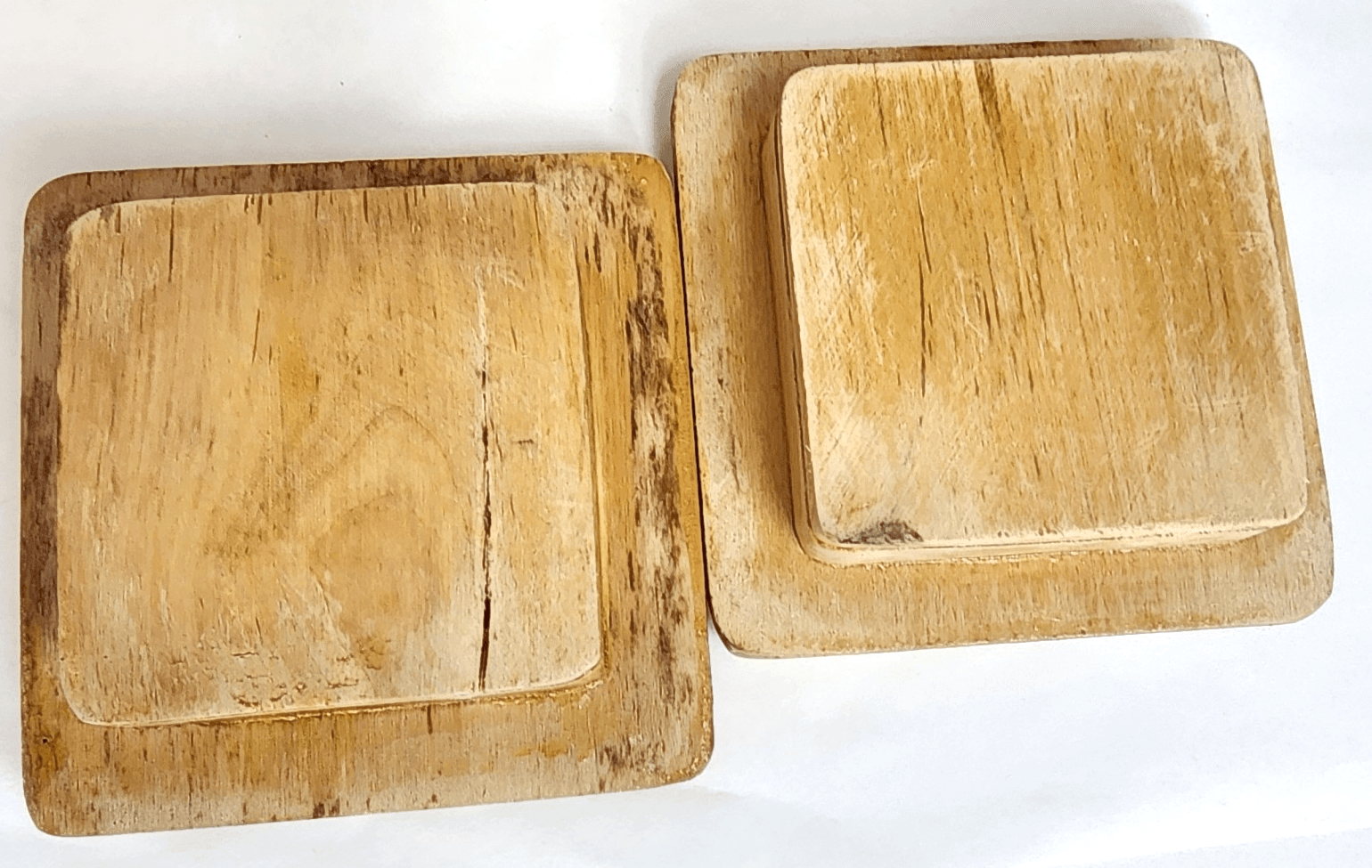 Lidded Seagrass Glass Wicker Boho Retro Square Storage Jar Vintage Set of 4 - Thumbnail 8