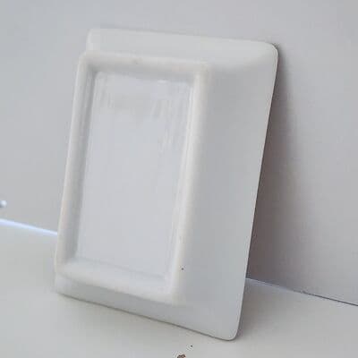 Orange Butterfly Small Jewelry Dish Porcelain/Ceramic Blue Edge 3" x 2.25 x .75 - Thumbnail 8