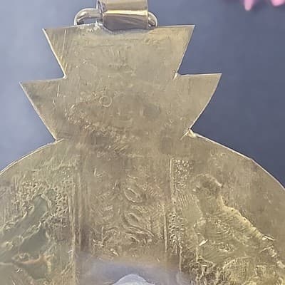 Ancient Jewish Hamsa Hand of Fatima Moroccan Judism Vintage Brass Velvet Box - Thumbnail 8