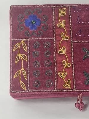 Ancient Jewish Hamsa Hand of Fatima Moroccan Judism Vintage Brass Velvet Box - Thumbnail 14