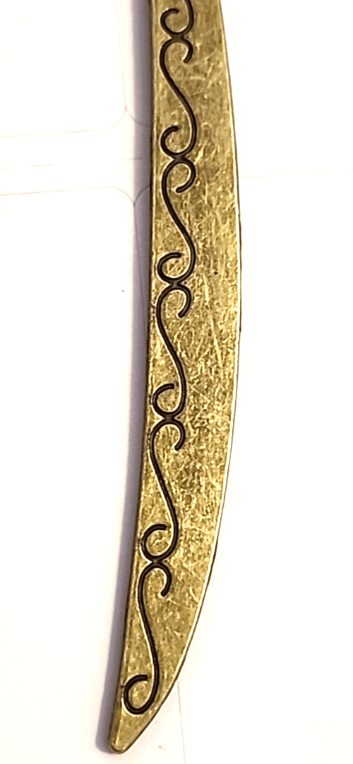 ~4.5” Bronze-tone Metal Hook Bookmark ~1” Iris Floral Dangle Pendant New - Thumbnail 3