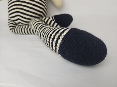 Vintage sock zebra doll 22" Black Cream knitted - Thumbnail 13