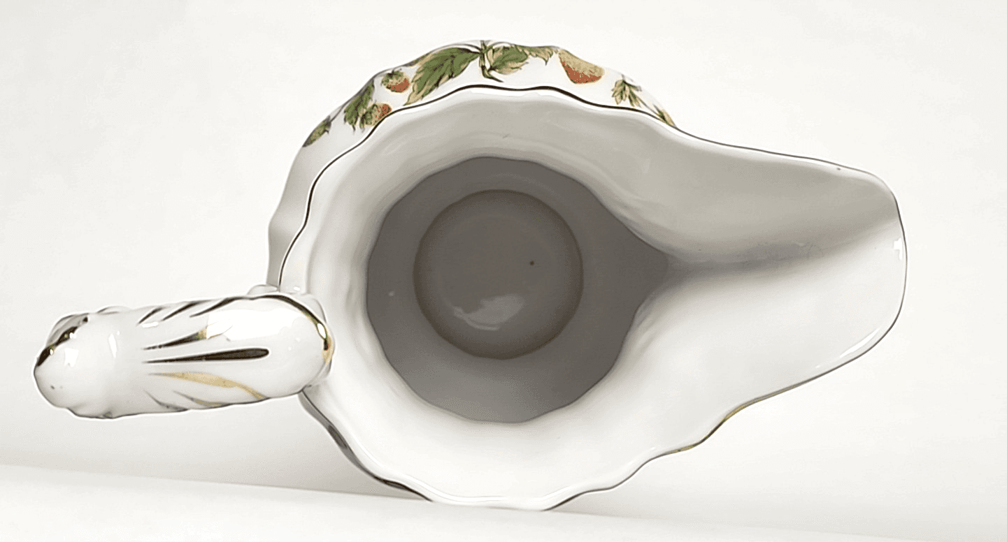 Japan Vintage Porcelain Pitcher Ardault Strawberry & Butterfly Pattern Stamped - Thumbnail 6
