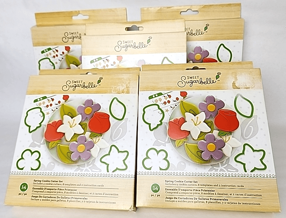 Sweet Sugarbelle Spring Cookie Cutter Set 14 Pieces Flowers Leaves New in Box