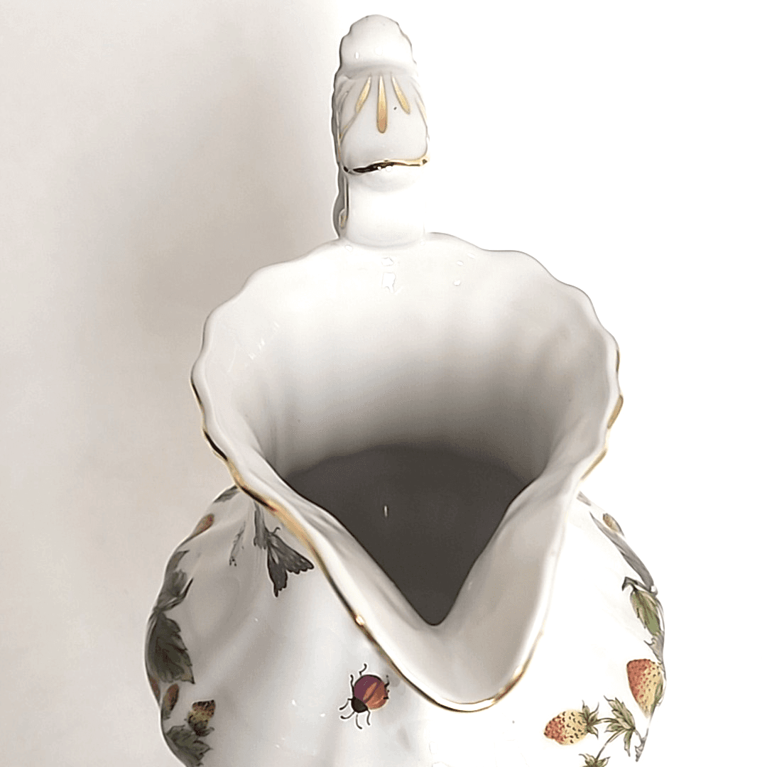 Japan Vintage Porcelain Pitcher Ardault Strawberry & Butterfly Pattern Stamped - Thumbnail 8