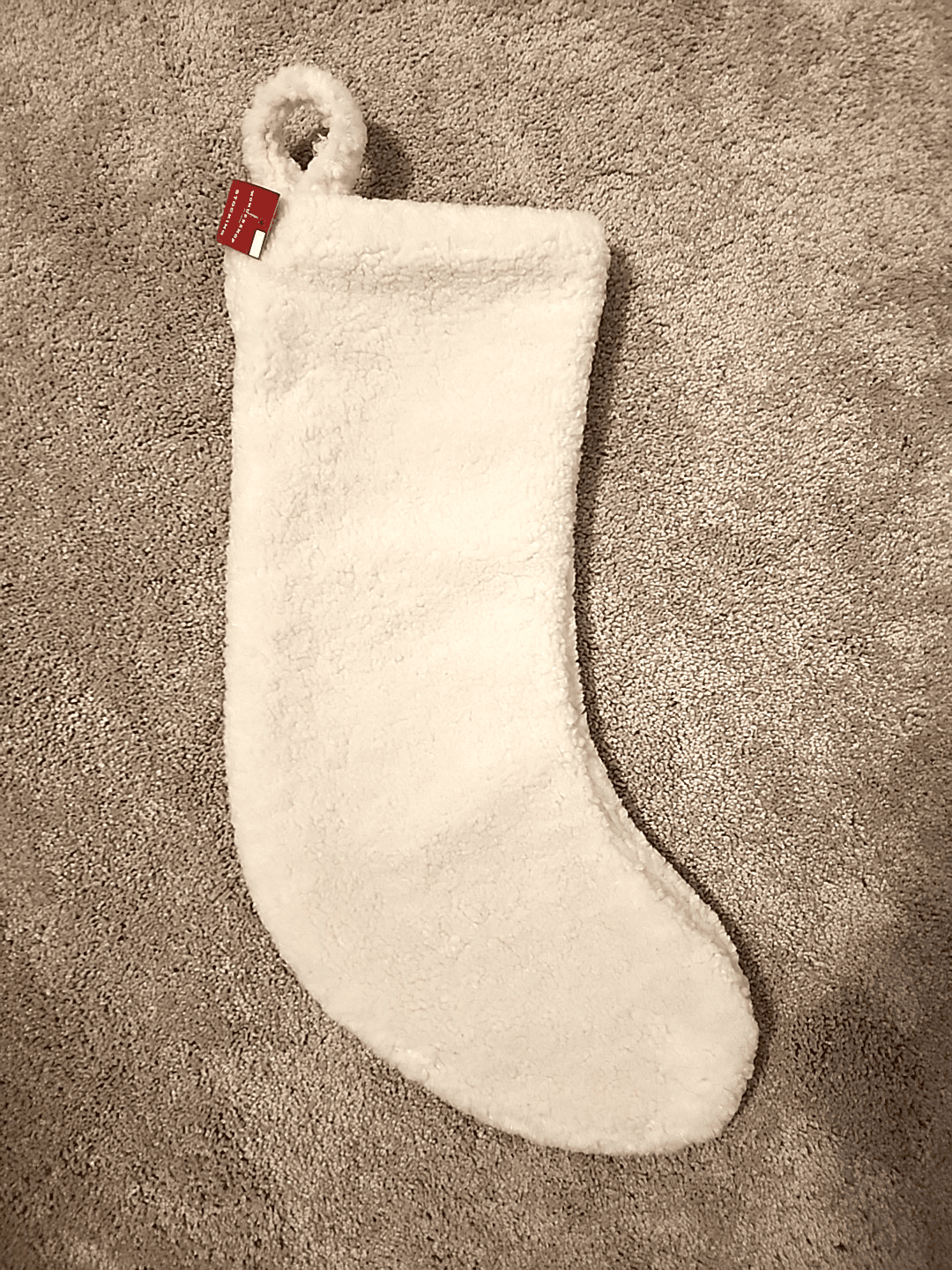 Target Wondershop Faux Fur ~17" Christmas Stocking 2025 Cream NEW - Thumbnail 6