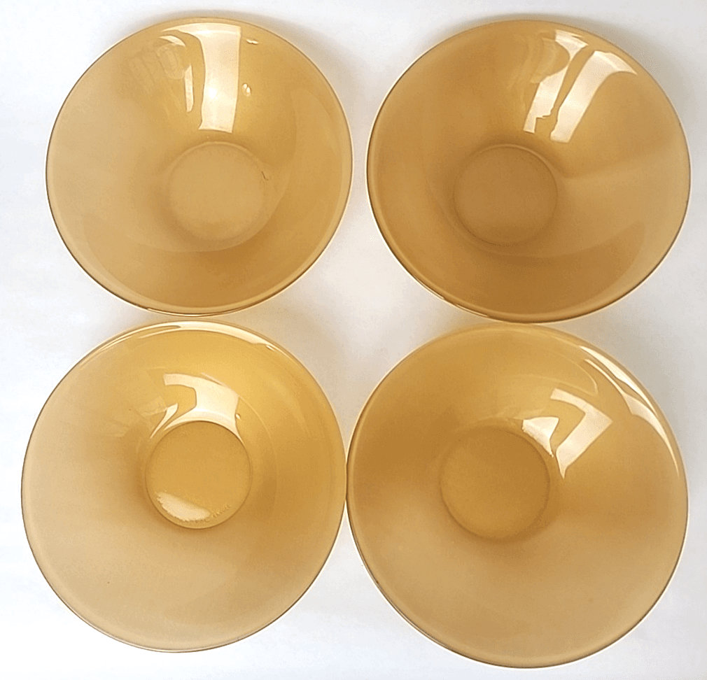 Arcopal "ARC" France Rare Color Champagne Gold Set of 8 Bowls Vintage - Thumbnail 3