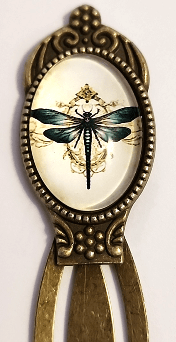 Antique-style Bronze Colored Dragonfly Bookmark ~3.2" - Thumbnail 2