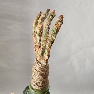 Zombie Brew Apothecary Bottle Halloween Decor Green Handcrafted Weighted - Thumbnail 7