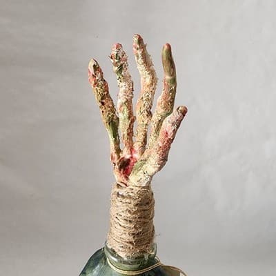 Zombie Brew Apothecary Bottle Halloween Decor Green Handcrafted Weighted - Thumbnail 9