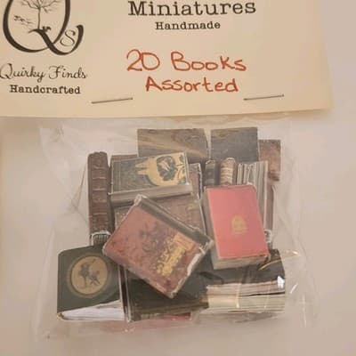 Handmade Package of 20 Books 1:12 Scale Variety New Used Look Sold Individually - Thumbnail 6