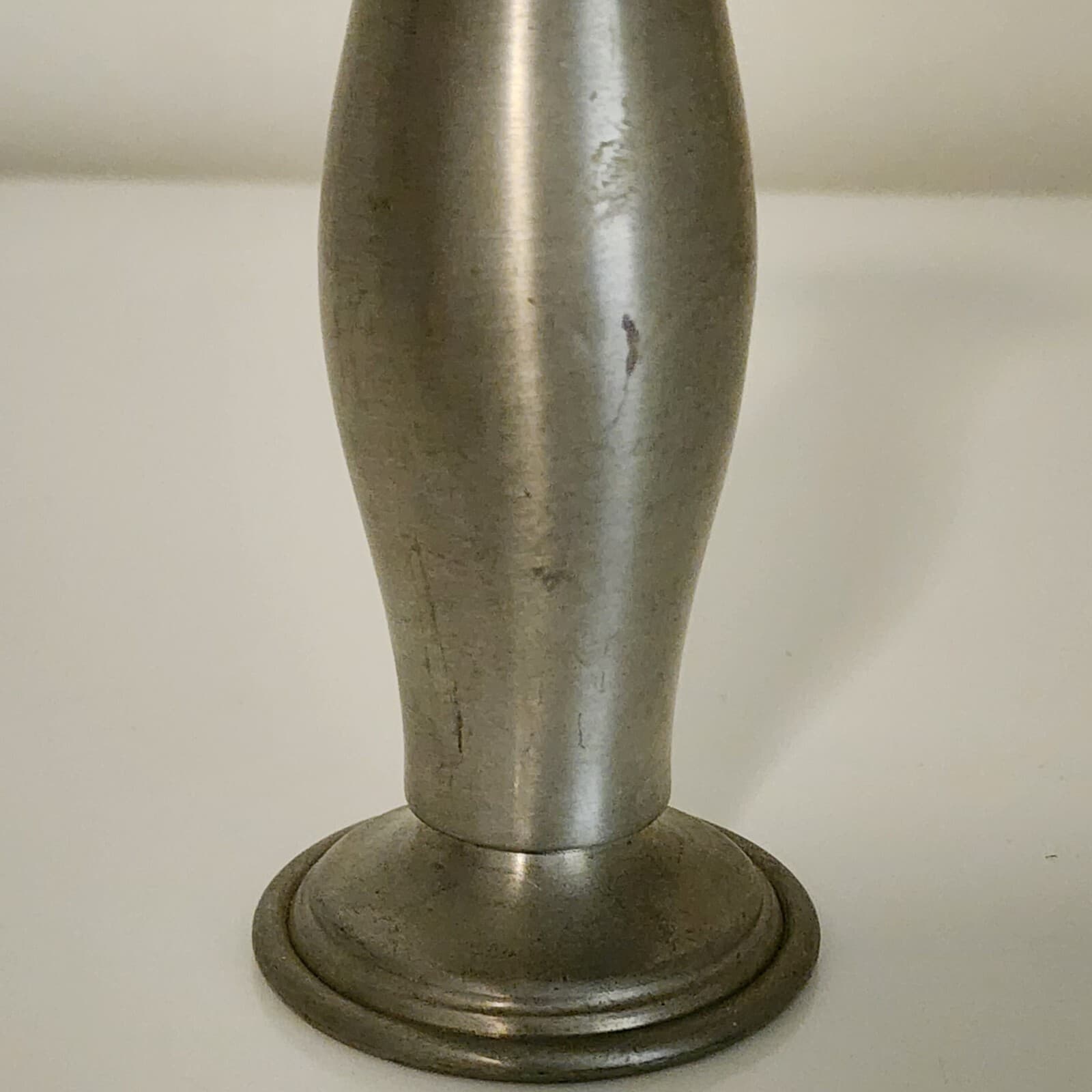 Pewter by Town House Trumpet 5.5" Bud Vase Small Stamped Flowers Scalloped Edge - Thumbnail 5