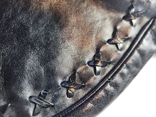 Vintage 1990s Black Snap Closure Berge Italian Round Leather Purse - Thumbnail 12