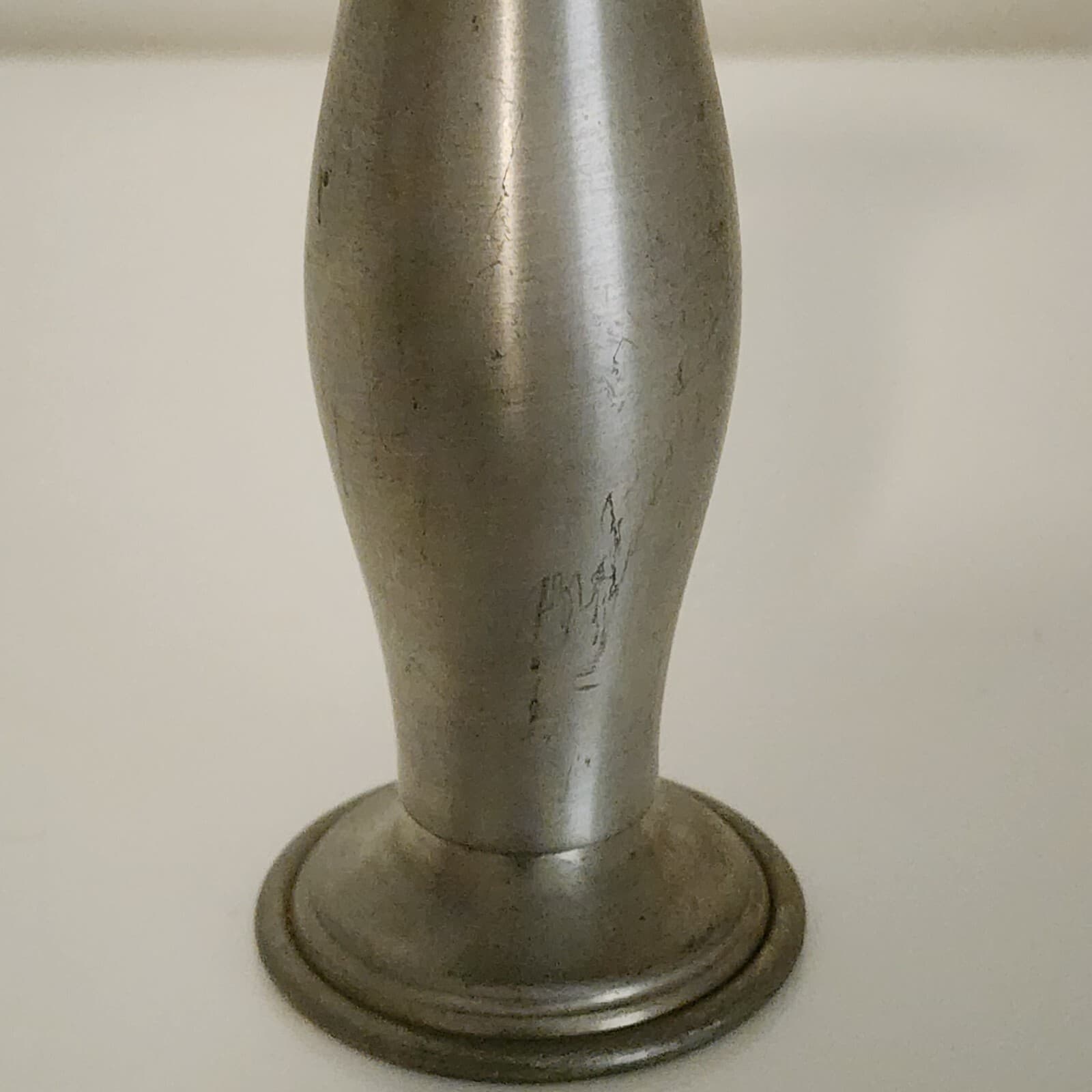 Pewter by Town House Trumpet 5.5" Bud Vase Small Stamped Flowers Scalloped Edge - Thumbnail 7