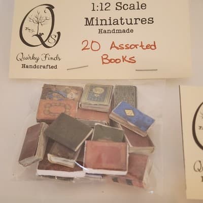 Handmade Package of 20 Books 1:12 Scale Variety New Used Look Sold Individually - Thumbnail 4