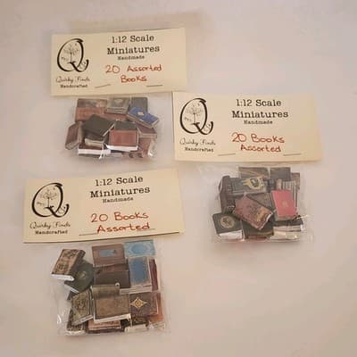 Handmade Package of 20 Books 1:12 Scale Variety New Used Look Sold Individually - Thumbnail 8