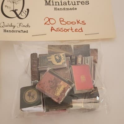 Handmade Package of 20 Books 1:12 Scale Variety New Used Look Sold Individually - Thumbnail 2