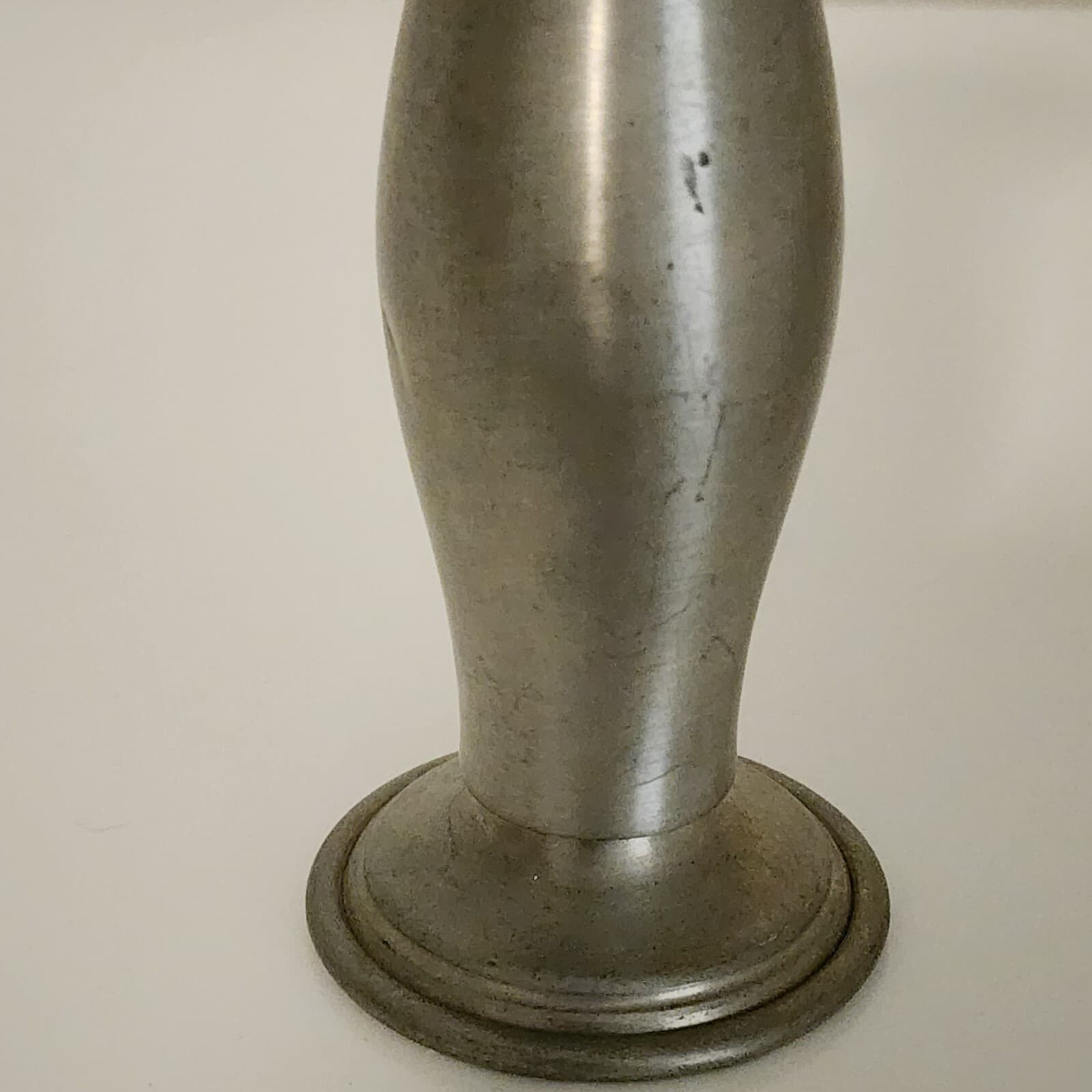 Pewter by Town House Trumpet 5.5" Bud Vase Small Stamped Flowers Scalloped Edge - Thumbnail 9