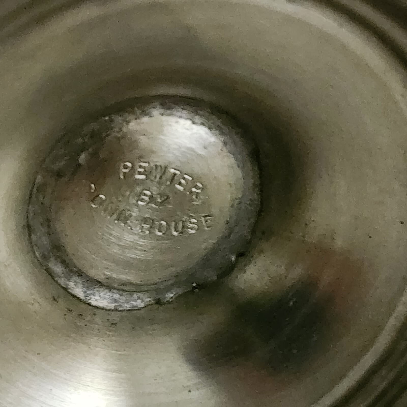 Pewter by Town House Trumpet 5.5" Bud Vase Small Stamped Flowers Scalloped Edge - Thumbnail 12
