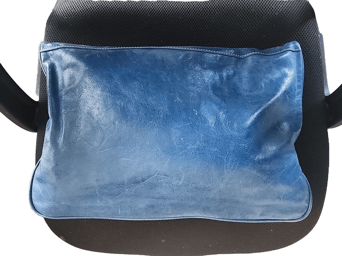 Cynthia Rowley Blue Envelope Clutch Bag Early 2000s Metal Buckle - Thumbnail 10