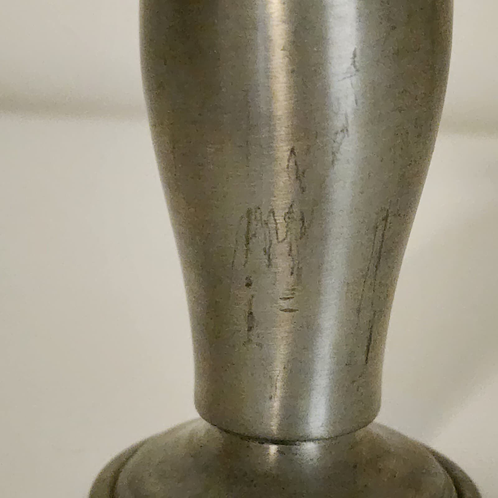 Pewter by Town House Trumpet 5.5" Bud Vase Small Stamped Flowers Scalloped Edge - Thumbnail 10