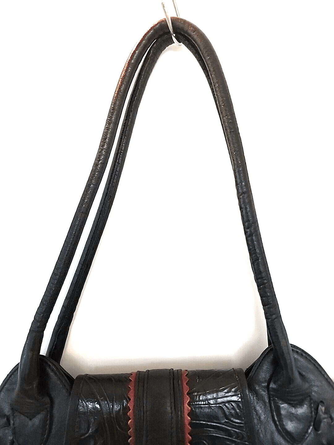 Vintage 1990s Black Snap Closure Berge Italian Round Leather Purse - Thumbnail 3