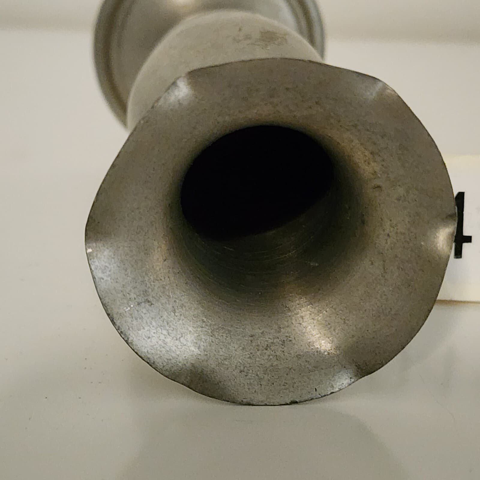 Pewter by Town House Trumpet 5.5" Bud Vase Small Stamped Flowers Scalloped Edge - Thumbnail 13