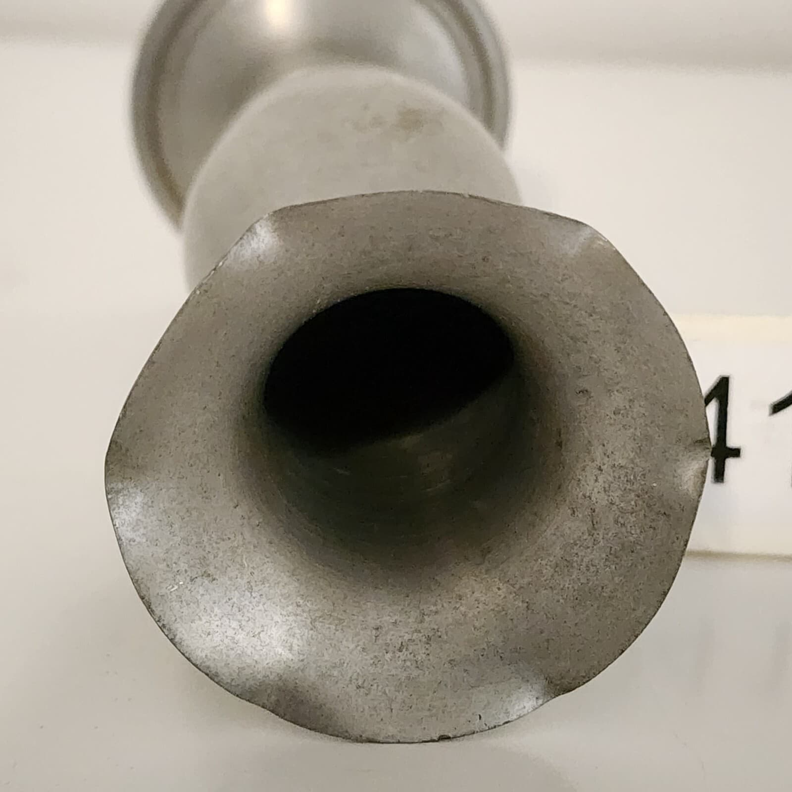 Pewter by Town House Trumpet 5.5" Bud Vase Small Stamped Flowers Scalloped Edge - Thumbnail 14