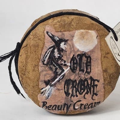 Old Crone Beauty Cream Handcrafted Apothecary Jar Halloween Collection Decor - Thumbnail 10