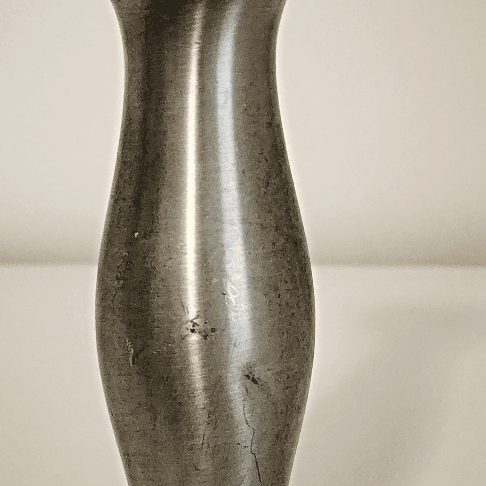 Pewter by Town House Trumpet 5.5" Bud Vase Small Stamped Flowers Scalloped Edge - Thumbnail 3
