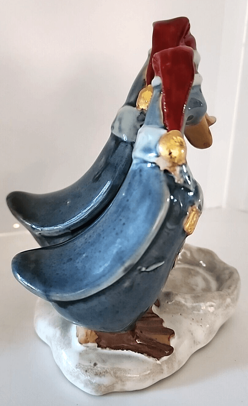 Holiday Christmas Duck Candle Holder Family Figurine Santa Hats Rustic - Thumbnail 5