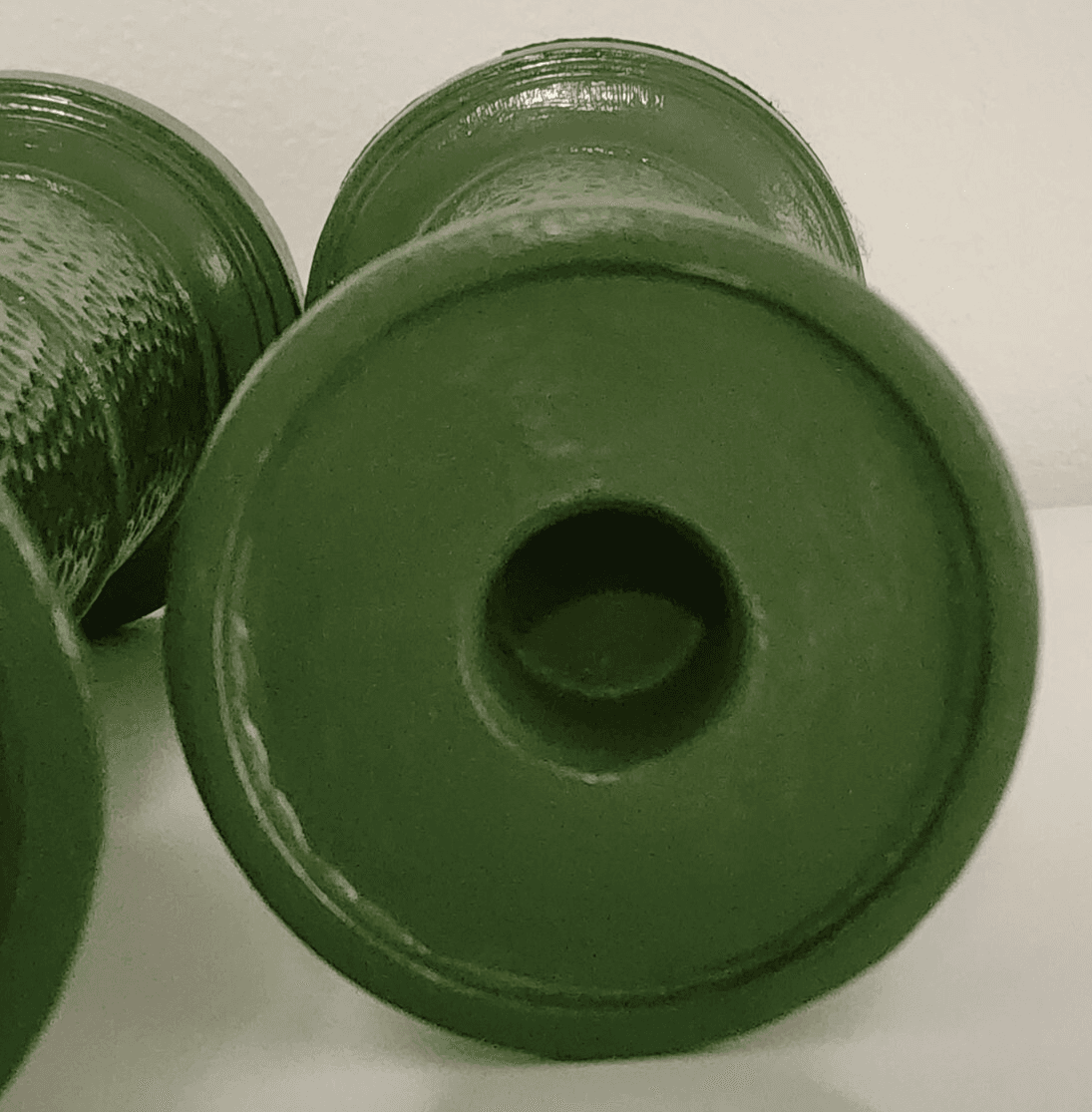 Set of 2 Handpainted Green Tall Candle Stands Dimpled Taper Option - Thumbnail 6