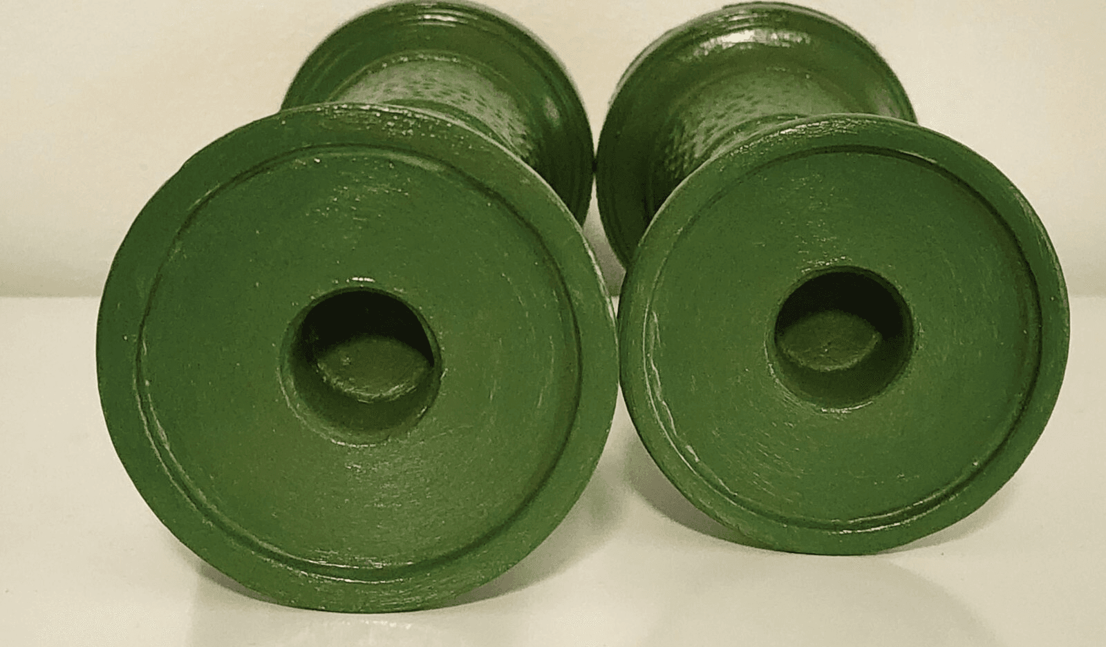 Set of 2 Handpainted Green Tall Candle Stands Dimpled Taper Option - Thumbnail 7