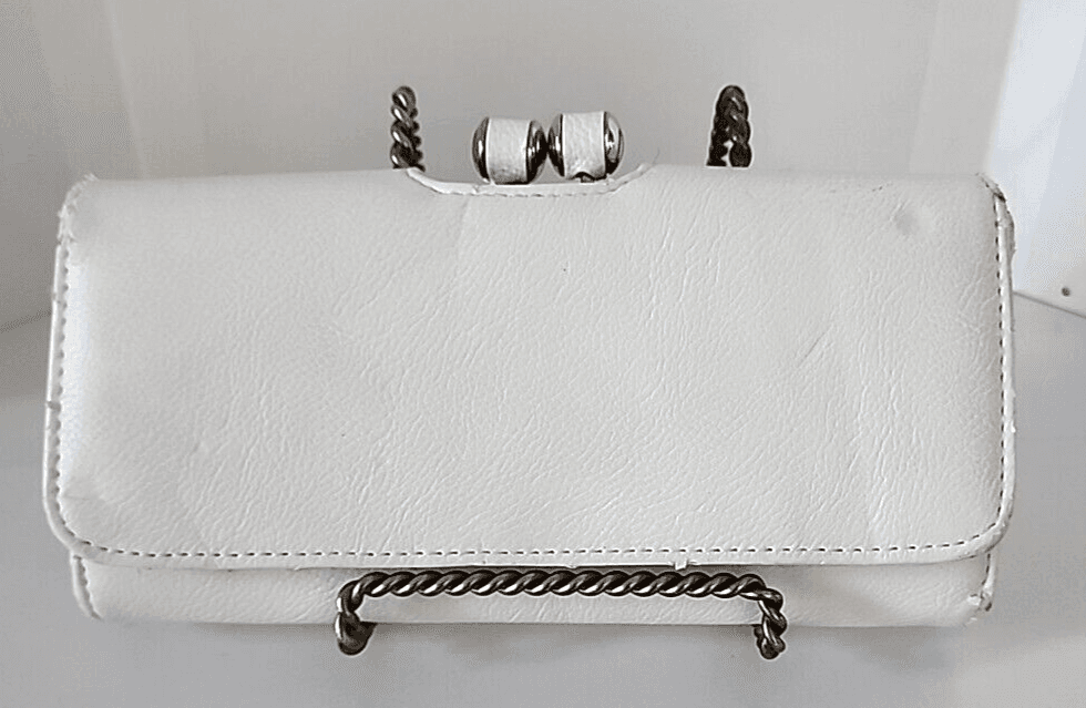 White "Coral Gables" Frame Expandable Clutch Wallet Credit Card Holder