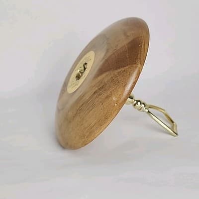 Oregon Made in USA Myrtlewood Gold Metal Handle Wooden Server Dish Brown Vintage - Thumbnail 7