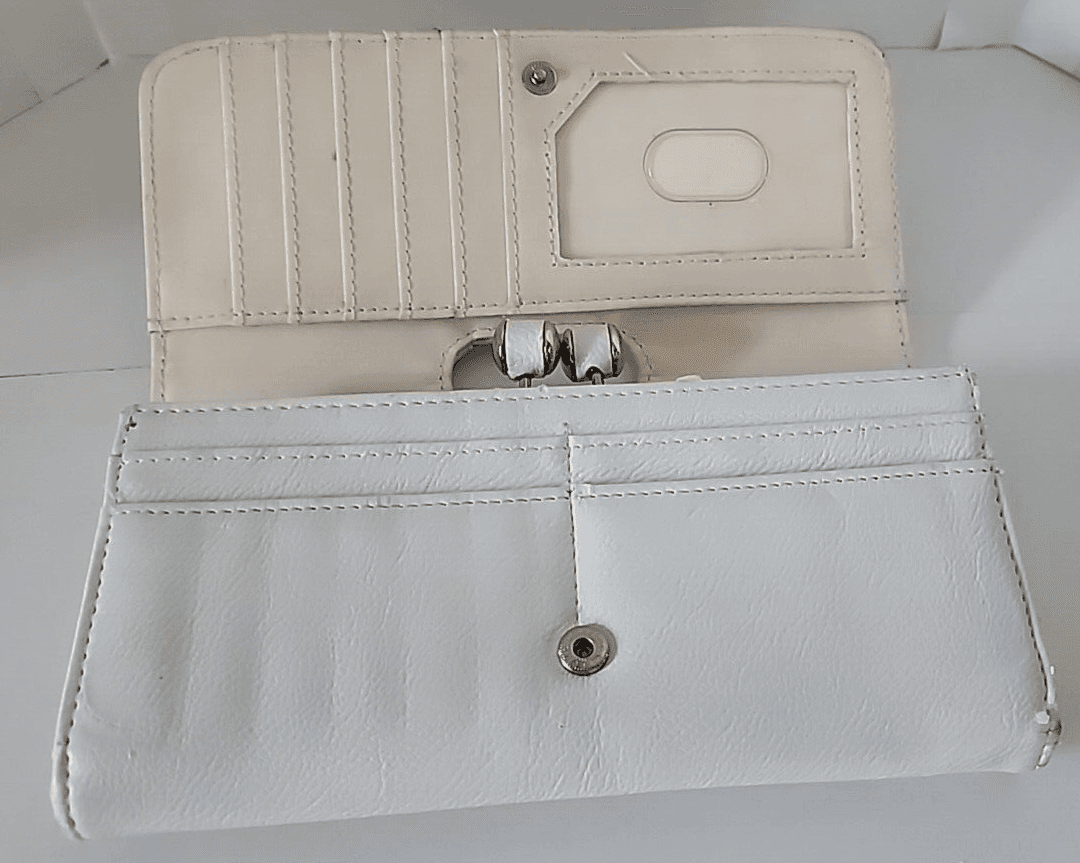 White "Coral Gables" Frame Expandable Clutch Wallet Credit Card Holder - Thumbnail 13